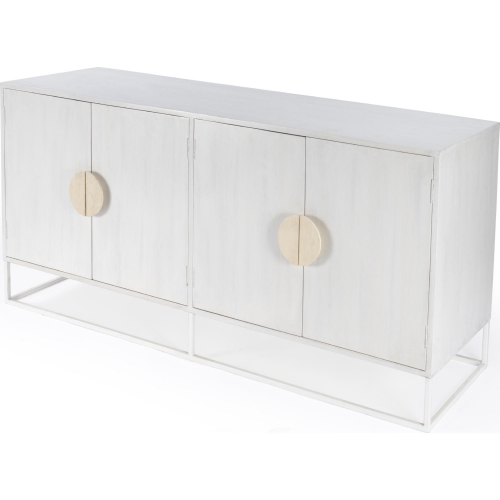 Lennasa 4 Drawers Sideboard in White Wood