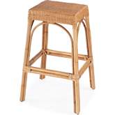Robias 30" Bar Stool in Natural Color PE Rattan & Natural Rattan
