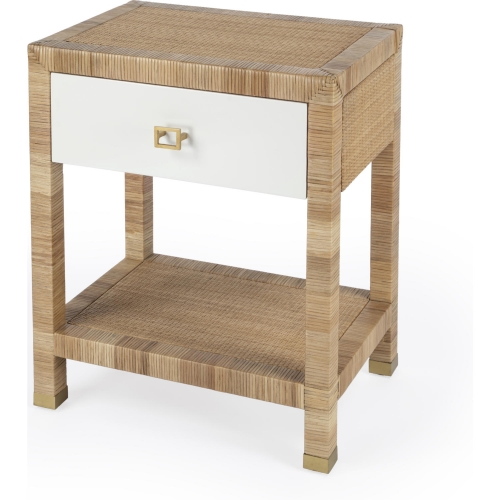 Corfu 1 Drawer Nightstand in Natural Raffia