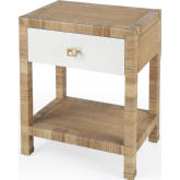 Corfu 1 Drawer Nightstand in Natural Raffia