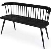 Tempe 51.25" Spindle Back Bench in Mango Wood & Black Iron