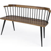 Tempe Spindle Back Bench in Mango Wood & Black Iron