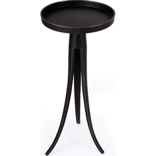 Monique 24"H Pedestal Side Table in Black Aluminum