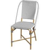 Tobias Outdoor Dining Chair in Black & White PE Rattan & Rattan Color Aluminum