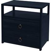 Lark 2 Drawer Nightstand in Navy Blue Finish Wood