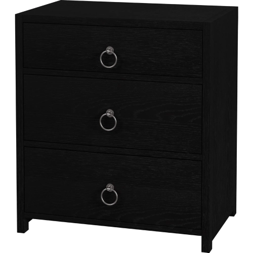 Lark 25" 3 Drawer Nightstand in Distressed Washed Black