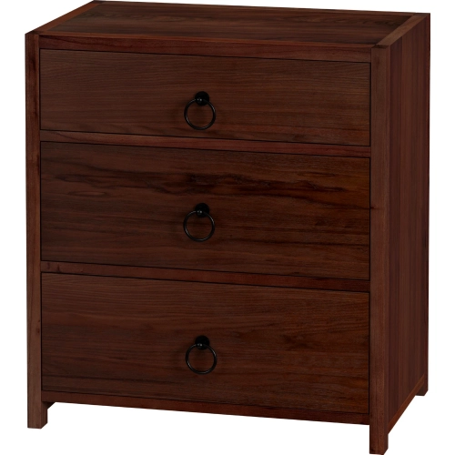 Lark 25" 3 Drawer Nightstand in Distressed Brown