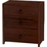 Lark 25" 3 Drawer Nightstand in Distressed Brown