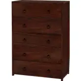 Lark 36" 5 Drawer Chest in Distressed Brown Wood