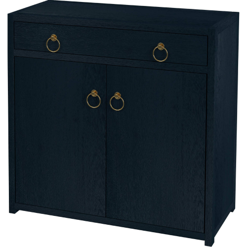 Lark 2 Door Cabinet in Navy Blue Finish Wood