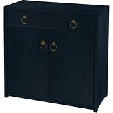 Lark 2 Door Cabinet in Navy Blue Finish Wood