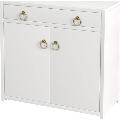 Lark 2 Door Cabinet in White Finish Wood