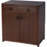 Lark 31" Accent Cabinet w/ 1 Drawer & 2 Doors in Distressed Brown Finish Wood
