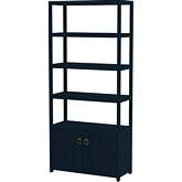 Lark 4 Tier Etagere Bookcase in Navy Blue Finish Wood