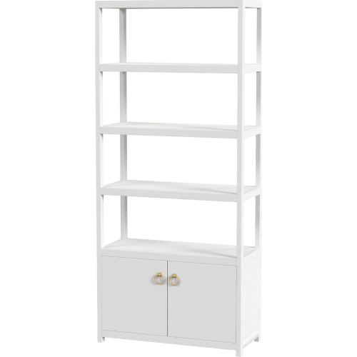 Lark 4 Tier Etagere Bookcase in White Finish Wood