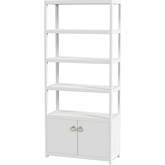 Lark 4 Tier Etagere Bookcase in White Finish Wood
