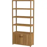 Lark 72"H 4 Tier Etagere Bookcase in Natural Finish Wood