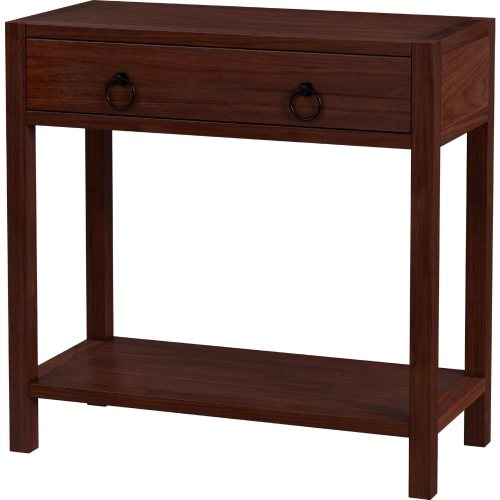Lark 30" 1 Drawer Nightstand w/ Lower Shelf in Distressed Brown Finish Wood