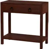 Lark 30" 1 Drawer Nightstand with Lower Shelf in Distressed Brown Finish Wood