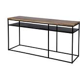 Sutton 63" Console Table with Storage in Light Wood & Black Iron