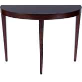 Ingrid 36" Demilune Wood Console Table in Medium Brown Wood