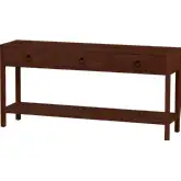 Lark 65" 3 Drawer Console Table with Shelf in Distressed Brown Wood