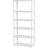 Lark 5 Tier Etagere Bookcase in White Finish Wood