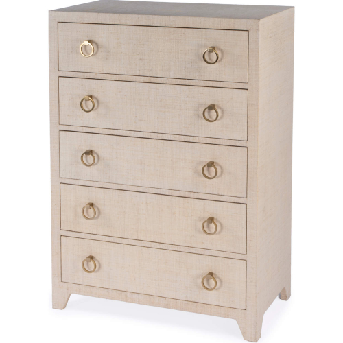 Bar Harbor 5 Drawer Dresser in Natural Raffia