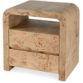 Cora 2 Drawer Nightstand in Light Brown Burl