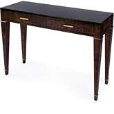 Kai 45" 2 Drawer Console Table in Dark Brown Burl Wood