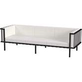Norway Outdoor Sofa in Black Iron & White Sunbrella Fabric