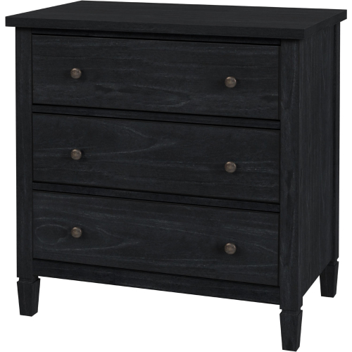 Flagstaff 3 Drawer Dresser in Washed Black & Cane