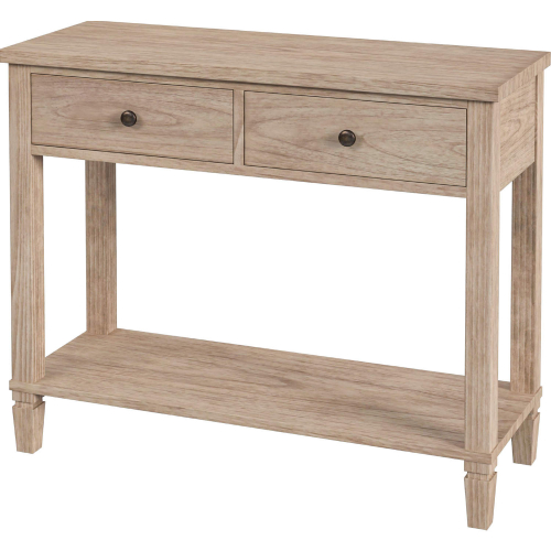 Flagstaff 2 Drawer Console Table in Desert Sand Finish Wood & Cane