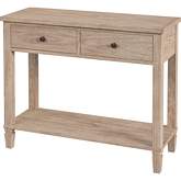 Flagstaff 2 Drawer Console Table in Desert Sand Finish Wood & Cane
