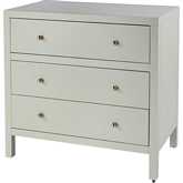 Nora 34" 3 Drawer Chest in Sage Green Wood