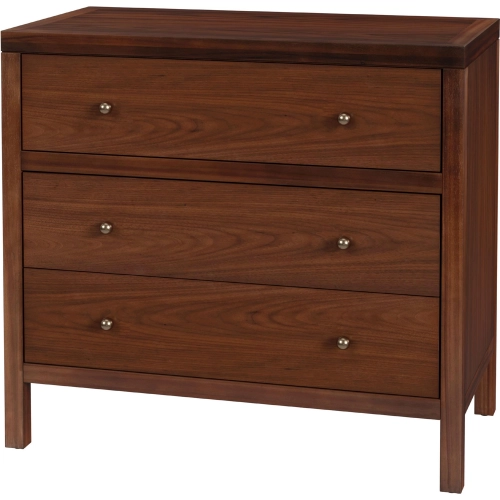 Nora 3 Drawer Chest in Brown Finish Wood