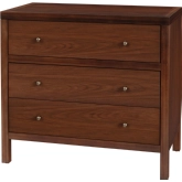 Nora 3 Drawer Chest in Brown Finish Wood