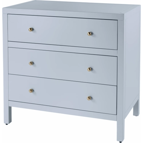 Nora 34" 3-Drawer Chest in Light Blue Finish Wood