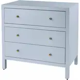 Nora 34" 3-Drawer Chest in Light Blue Finish Wood
