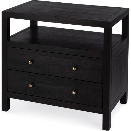 Celine 2 Drawer Nightstand in Smooth Coffee Brown Finish