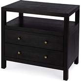 Celine 2 Drawer Nightstand in Smooth Coffee Brown Finish