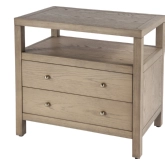 Nora 2 Drawer Nightstand in Light Brown Finish Wood