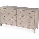 Celine 6 Drawer Dresser in Wire Brushed Taupe Finish