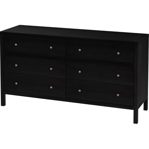 Celine 6 Drawer Dresser in Smooth Coffee Brown Finish