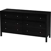 Celine 6 Drawer Dresser in Smooth Coffee Brown Finish