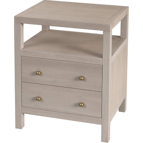 Celine 2 Drawer Nightstand in Wire Brushed Taupe Finish