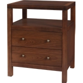 Nora 2 Drawer Nightstand in Walnut Finish Wood