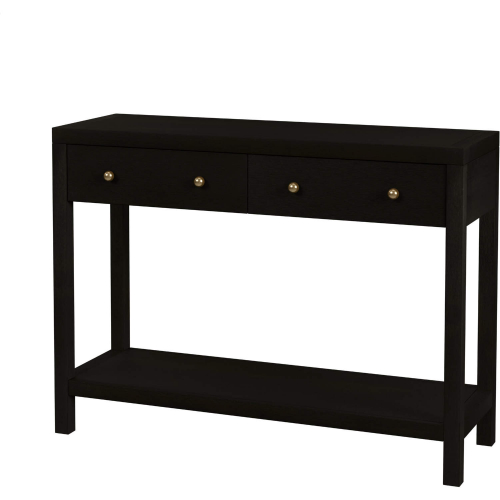 Celine 2 Drawer Console Table in Wire Brushed Coffee Brown Finish