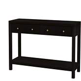 Celine 2 Drawer Console Table in Wire Brushed Coffee Brown Finish