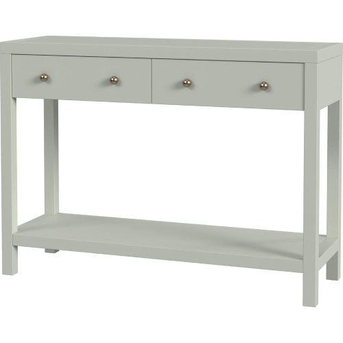 Nora 40" 2 Drawer Console Table with Open Shelf in Sage Green Wood